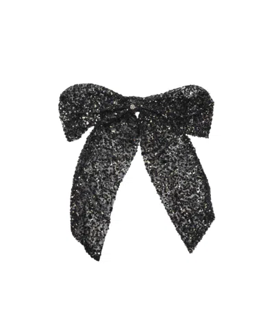 Maison Michel Sequin-embellished Bow Tie In Black