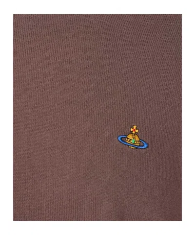 Vivienne Westwood Alex Round Neck Knitwear Brown In Brown