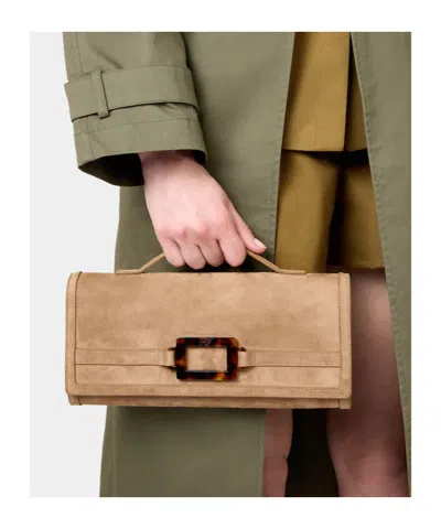Roger Vivier Belle Vivier Clutch In Brown