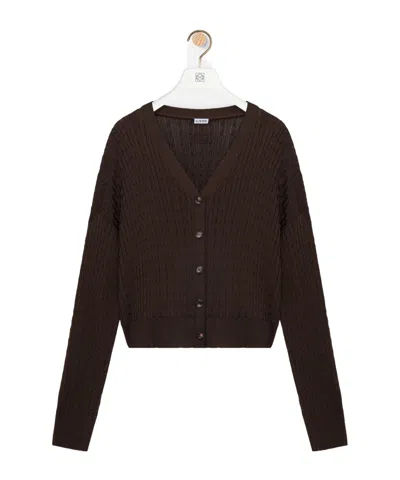 Loewe Cable-knit Buttoned Cardigan In Multi