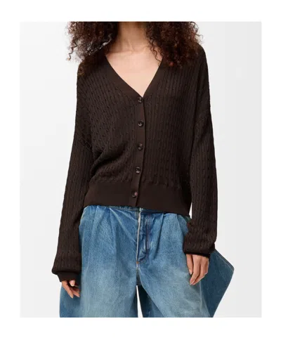 Loewe Cable-knit Buttoned Cardigan In Multi
