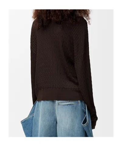 Loewe Cable-knit Buttoned Cardigan In Multi