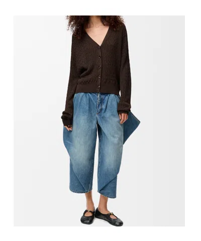 Loewe Cable-knit Buttoned Cardigan In Multi
