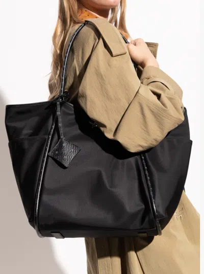 Mcm Bags With Side Pockets And Top Handles In Black