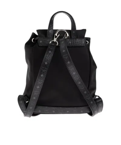 Mcm Straps Adjustable Buckle Front Pockets Top Handle In Black