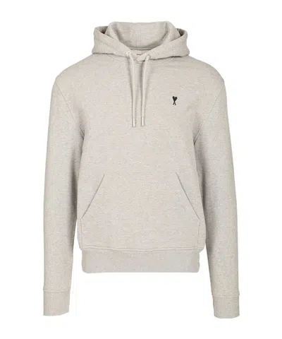 Ami Alexandre Mattiussi Ami Classic Crewneck Sweater With Ribbed Cuffs In Gray