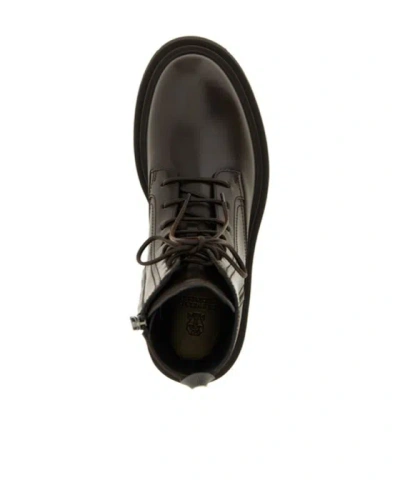 Brunello Cucinelli Leather Ankle Boots In Black