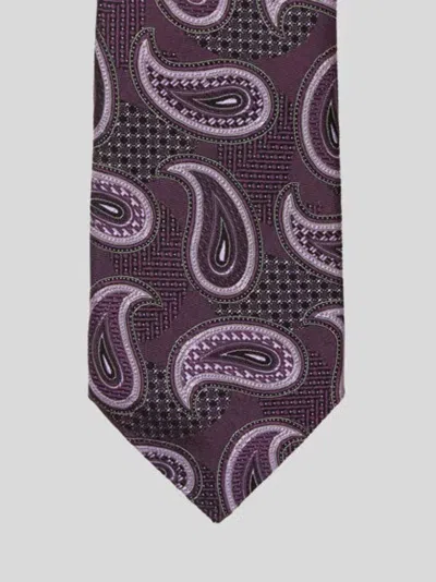 Etro Paisley-jacquard Silk Tie In Purple