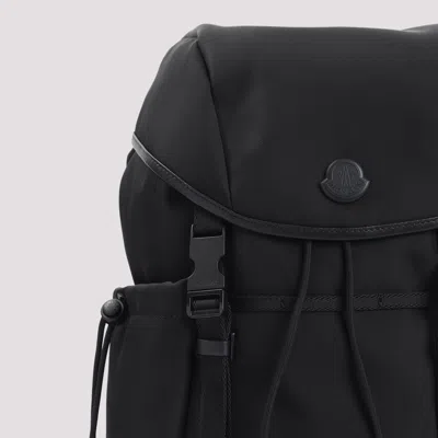 Moncler Canvas Tech Backpack With Front And Side Pockets In Black