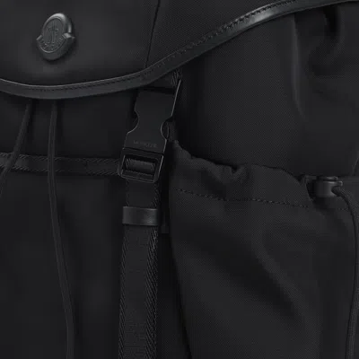 Moncler Canvas Tech Backpack With Front And Side Pockets In Black