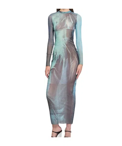 Jean Paul Gaultier "water" Mesh Long Dress In Multi