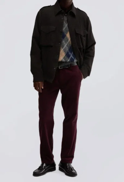 Aspesi Velvet Checked Casual Pants In Brown