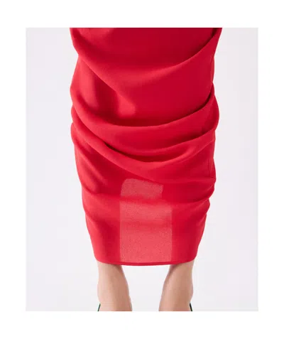 Jacquemus Red High Neck Sleeveless Midi Dress In Red