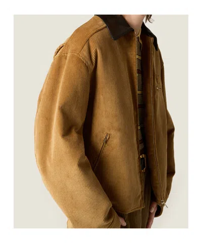 Miu Miu Padded Corduroy Blouson In Brown