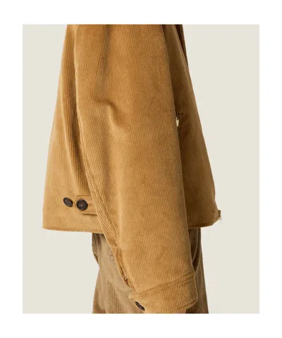 Miu Miu Padded Corduroy Blouson In Brown