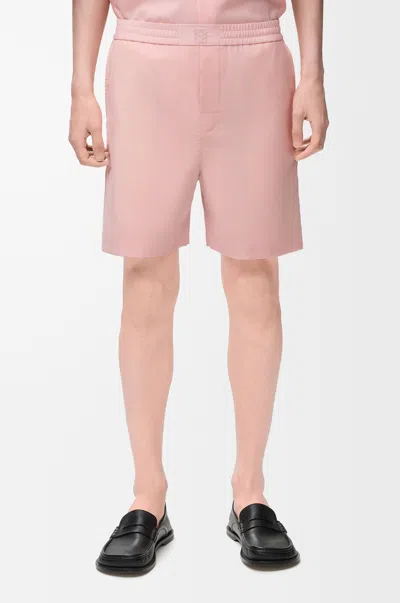Loewe Men Pink Wool Bermuda Shorts In Pink