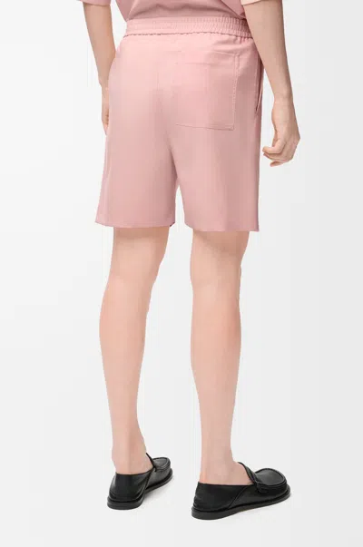 Loewe Men Pink Wool Bermuda Shorts In Pink
