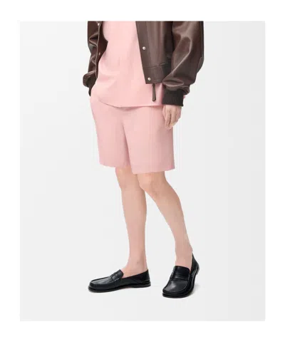 Loewe Men Pink Wool Bermuda Shorts In Pink