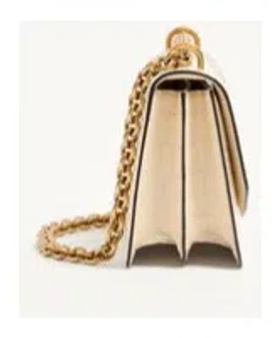 Valentino Leather Vlogo Signature Shoulder Bag In Neutral