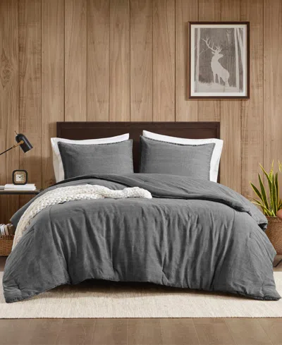 Woolrich Mckenzie Twill Washed 3-pc. Comforter Set, Full/queen In Gray
