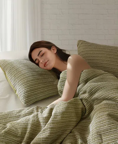 Woolrich Lyon Waffle Washed 3-pc. Comforter Set, Full/queen In Green