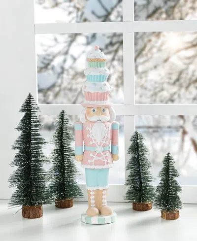 Glitzhome 18.25" Resin Christmas Cupcake Nutcracker In Multi