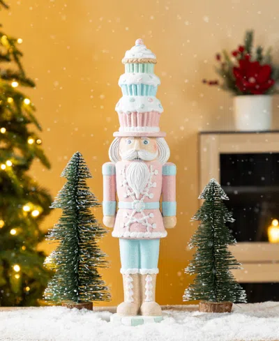 Glitzhome 18.25" Resin Christmas Cupcake Nutcracker In Multi