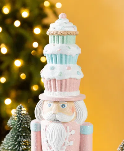Glitzhome 18.25" Resin Christmas Cupcake Nutcracker In Multi