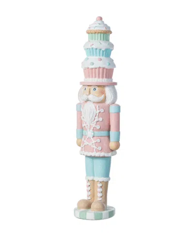Glitzhome 18.25" Resin Christmas Cupcake Nutcracker In Multi