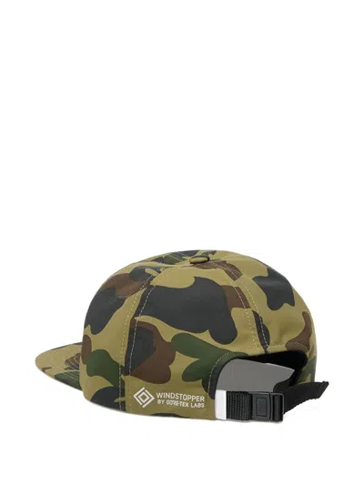 A Bathing Ape Gore-tex Wind Stopper 1st Camo Panel Cap In Green
