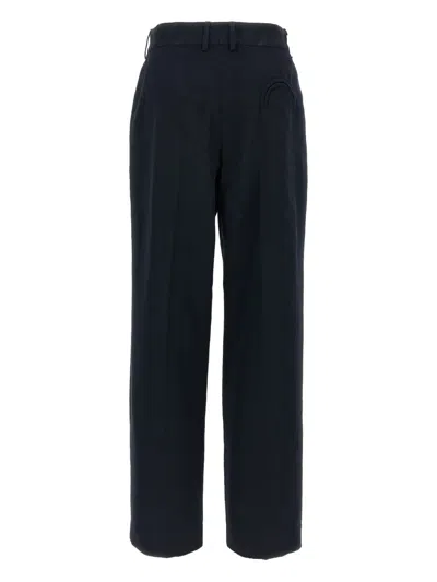 Blazé Milano Pleated Pocket Straight Trousers In Blue