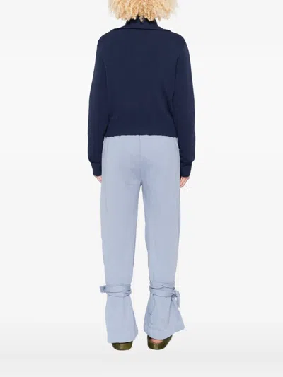 Autry High Neck Zip-up Sweatshirt In Blue