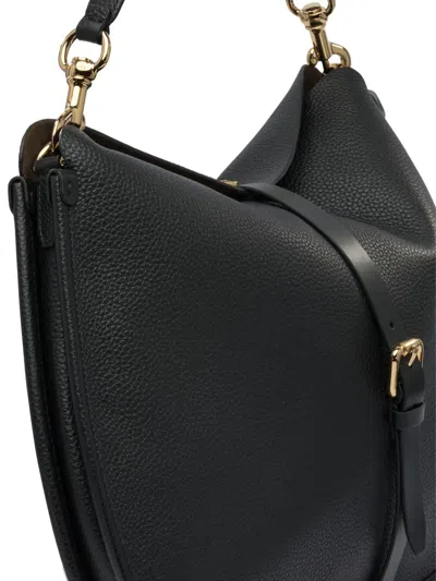 Etro Leather Textured Shoulder Bag In Black