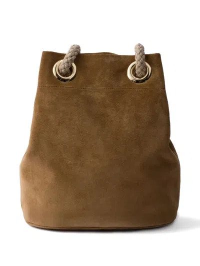 Prada Re-nylon Mariner Bucket Bag With Braided Handles In Purple