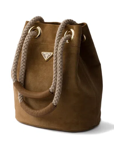 Prada Re-nylon Mariner Bucket Bag With Braided Handles In Purple