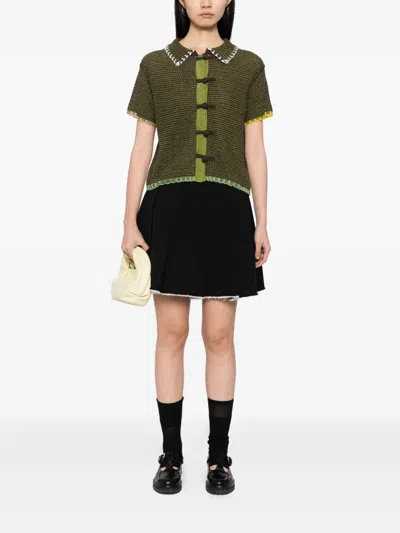 Yanyan Knits Netty Cardigan In Green