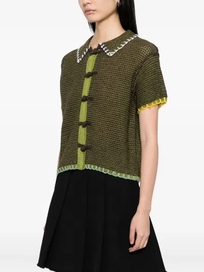 Yanyan Knits Netty Cardigan In Green