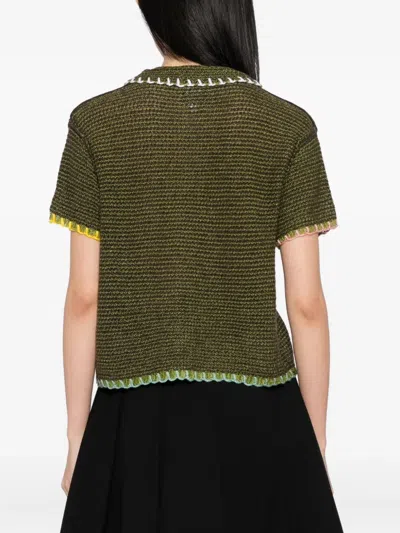 Yanyan Knits Netty Cardigan In Green