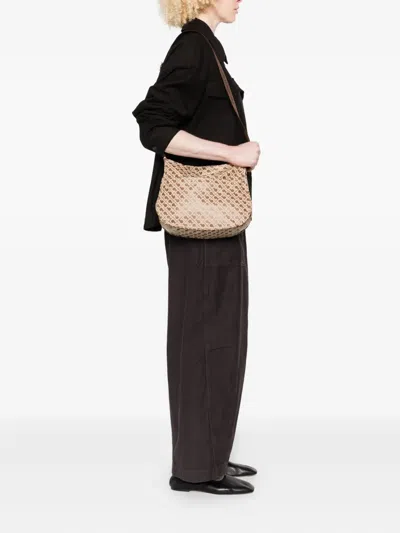 Gherardini Shoulder Bag With Geometric Pattern In Neutral