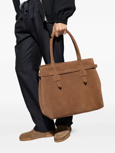 Dsquared2 Medium Suede Tote Bag In Brown