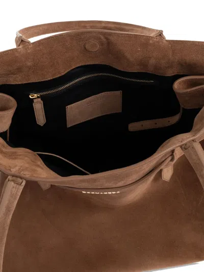 Dsquared2 Medium Suede Tote Bag In Brown