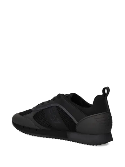 Ea7 Logo-print Panelled-design Sneakers In Black