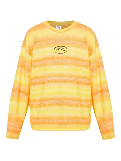 Puma Ombre-effect Logo-patch Sweater In Multi