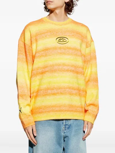 Puma Ombre-effect Logo-patch Sweater In Multi