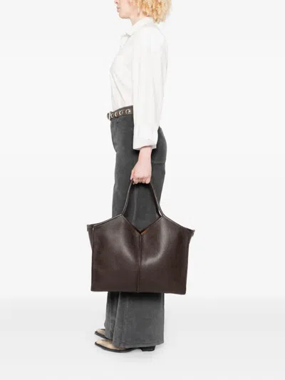 Hereu Large Leather Tote Bag In Black