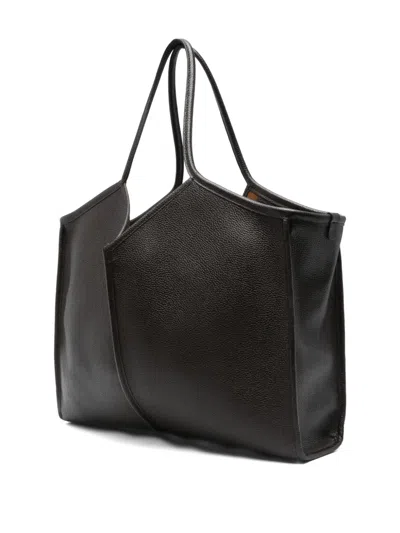 Hereu Large Leather Tote Bag In Black