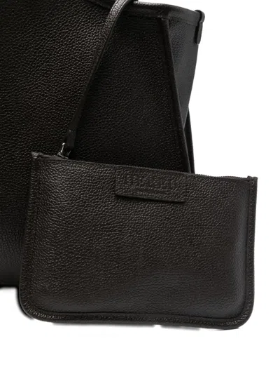 Hereu Large Leather Tote Bag In Black