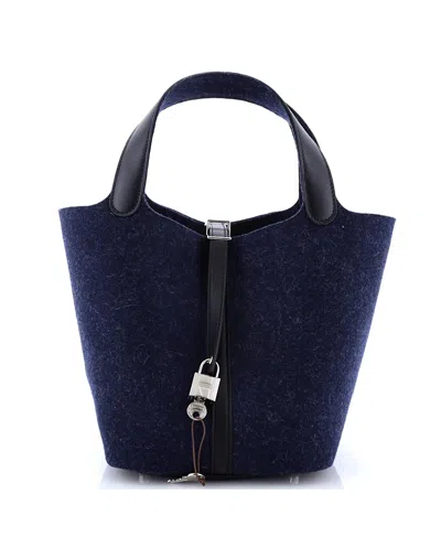 Pre-owned Pre-owned Hermes  Hermes Mm Picotin Lock Bag Felt With Leather In Multi