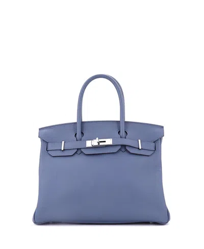 Pre-owned Pre-owned Hermes  Hermes Birkin 30 Handbag Blue Togo With Palladium Hardware