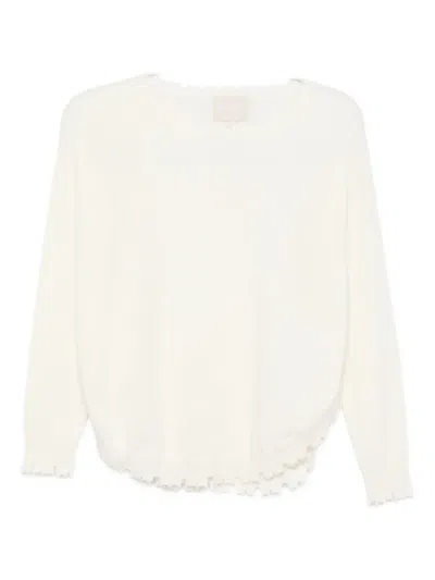 荷叶边羊绒上衣